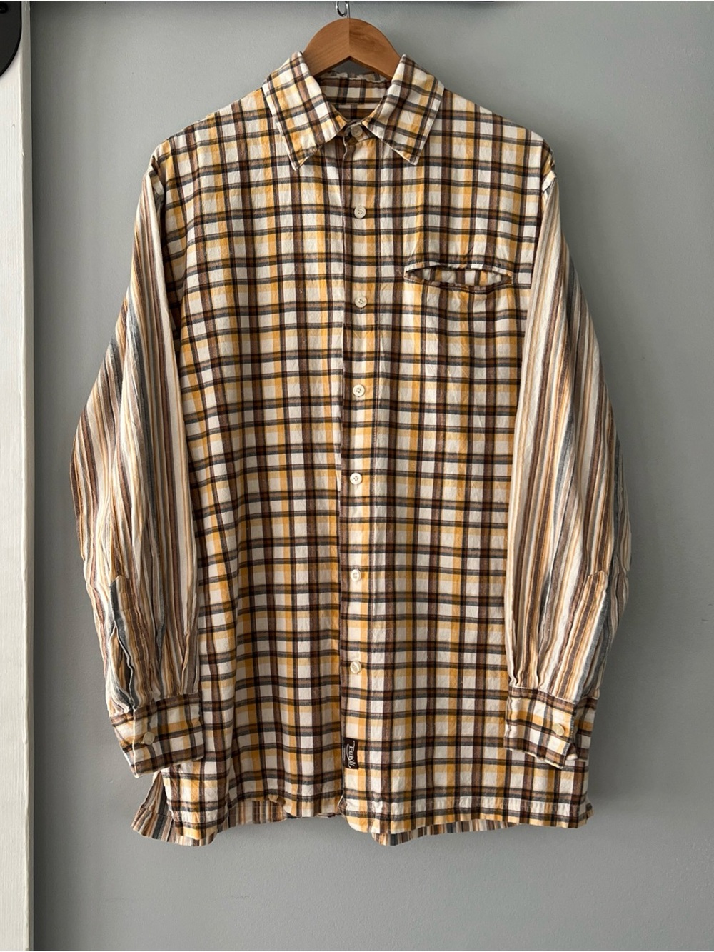Vintage FUBU Flannel Shirt Button Up Striped/Plaid Long Sleeve Y2K Hip Hop